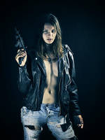 Asja and small gun by ohlopkov