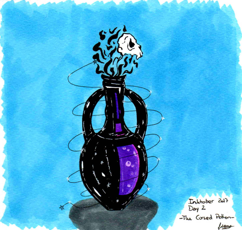Inktober Day2 - Cursed Potion by GiovyLoCa