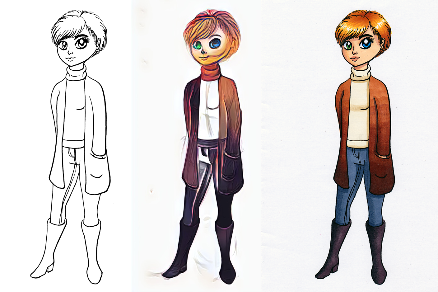 Heterochromia Girl process by Chibi-Sugar