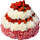 Red and white strawberry cake 40px
