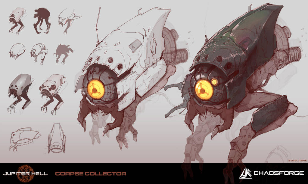 Jupiter Hell - Corpse collector concept art by EwaLabak
