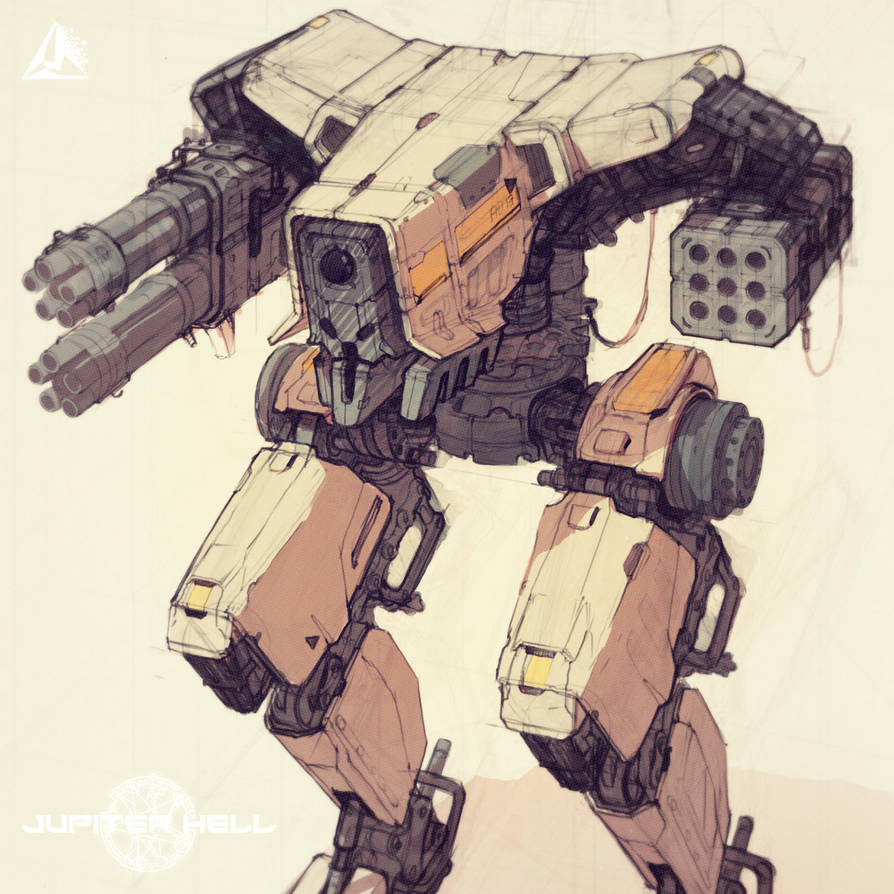 Jupiter Hell - Security Mech sneak peek by EwaLabak