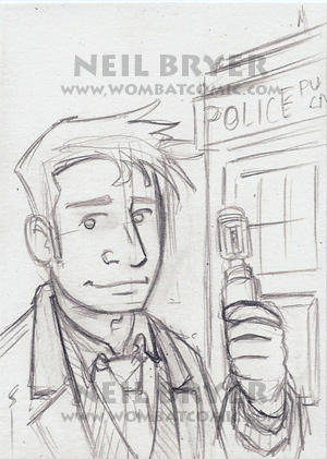 Doctor Who Sketch Cards WIP 10 by WombatOne