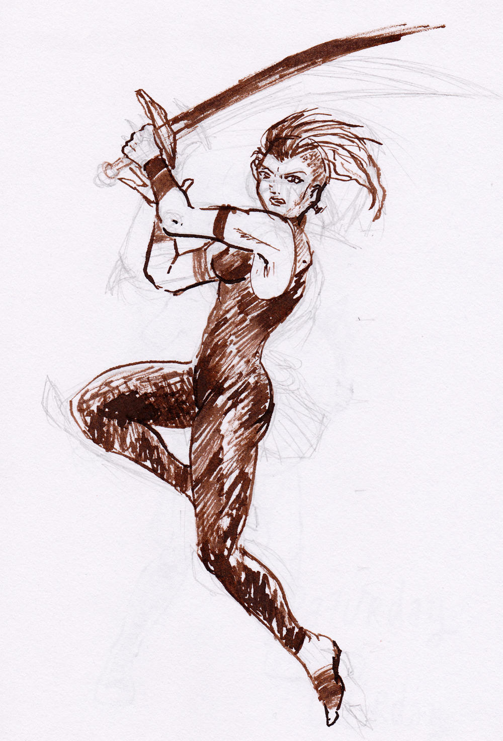 warrior sketch by Enkida