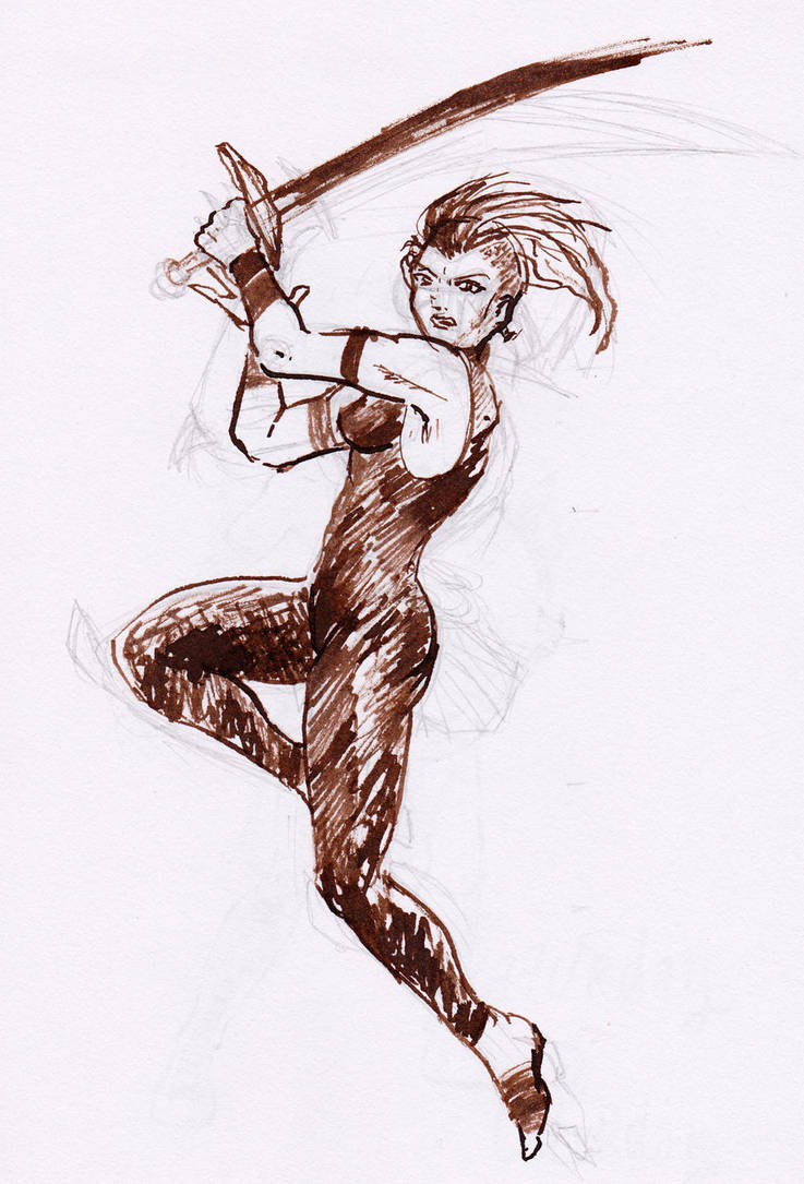 warrior sketch by Enkida