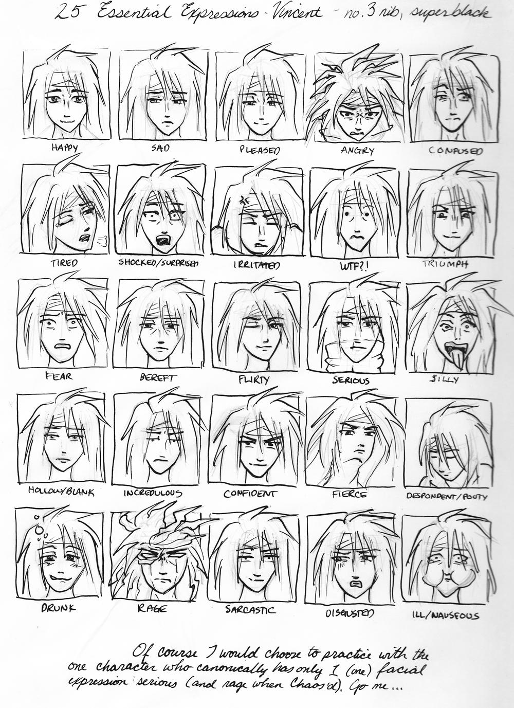 25 expressions Vincent Valentine by Enkida