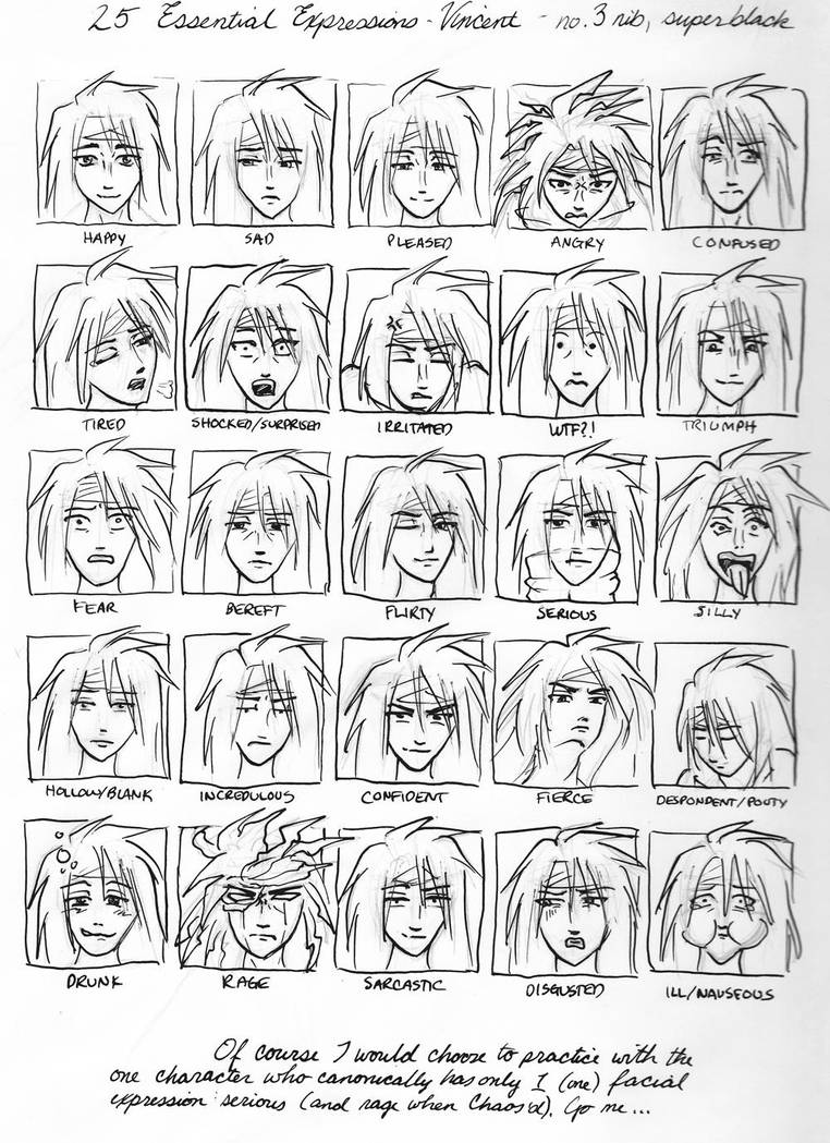 25 expressions Vincent Valentine by Enkida