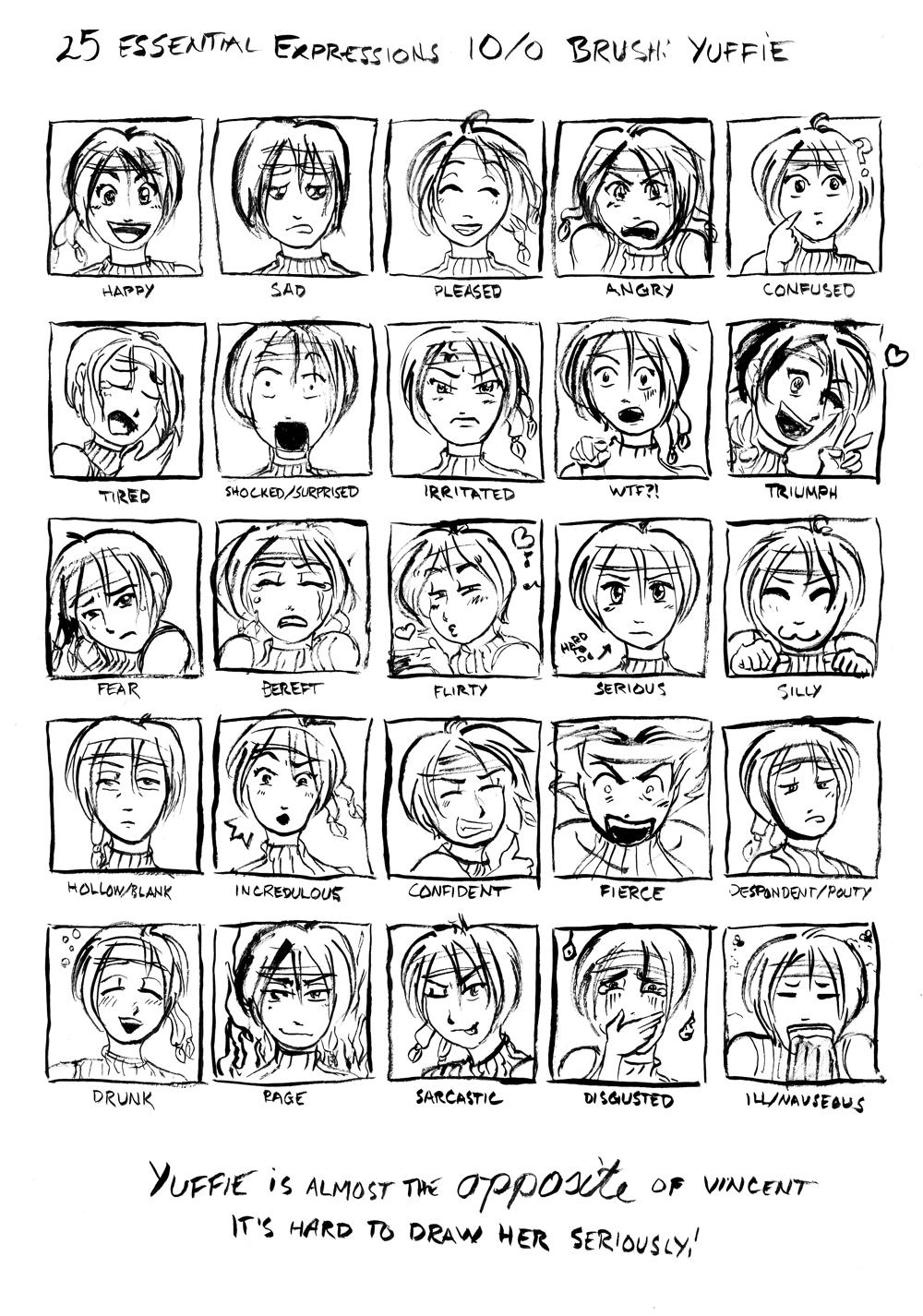 25 expressions Yuffie Kisaragi by Enkida