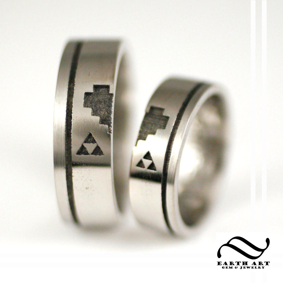 His and Hers Palladium Gamer Rings by mooredesign13