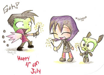 Zim, Gaz, and Gir 4th of July by IZNMBCgirl