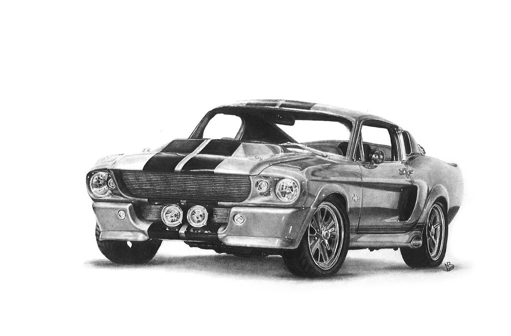 1969 Ford Mustang Eleanor drawing by niC00L