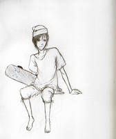 lazy skateboard kid by ChibiFoxDemon