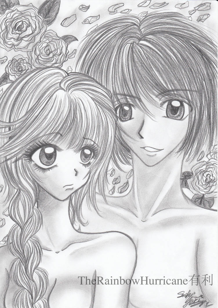 Pencil drawing boy and girl by yuuricchin
