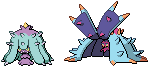 Mareanie and Toxapex Sprites by conyjams