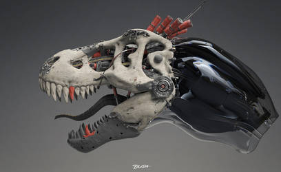 Cyber skull monday - T-rex skull 01 by przemek-duda
