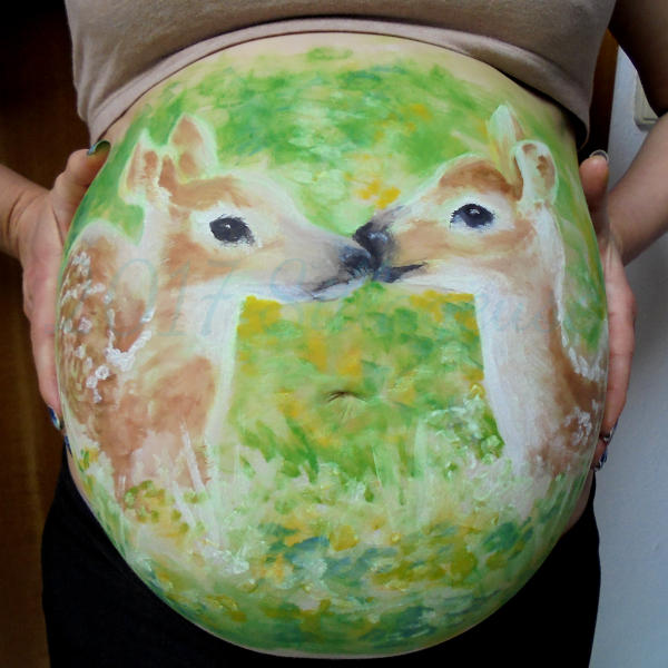 Fawns (body painting) by Sillageuse