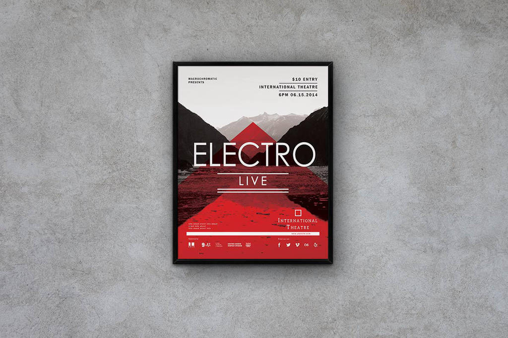 Electro Music - Flyer Template by macrochromatic