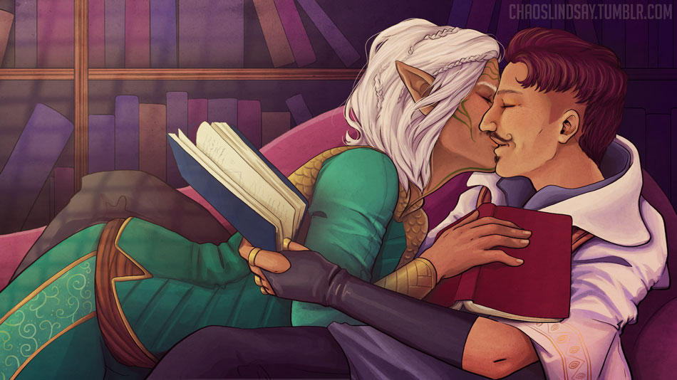 Dorian and Lavellan by neomeruru