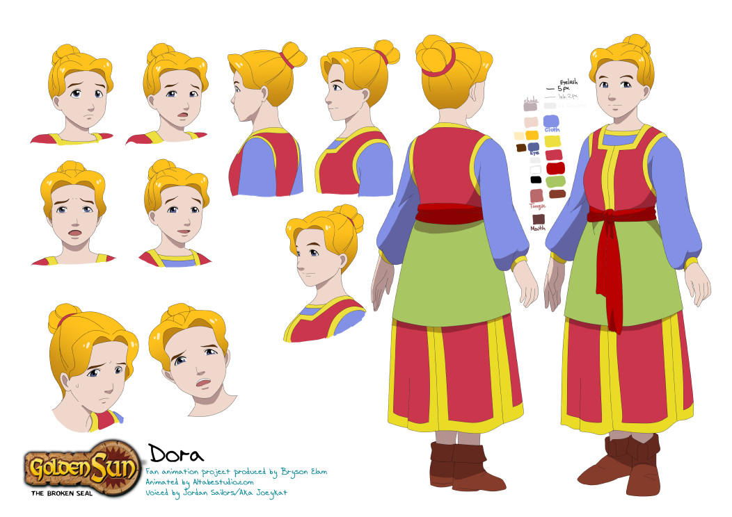 Commission: Golden Sun - Design Dora color sheet by mayshing