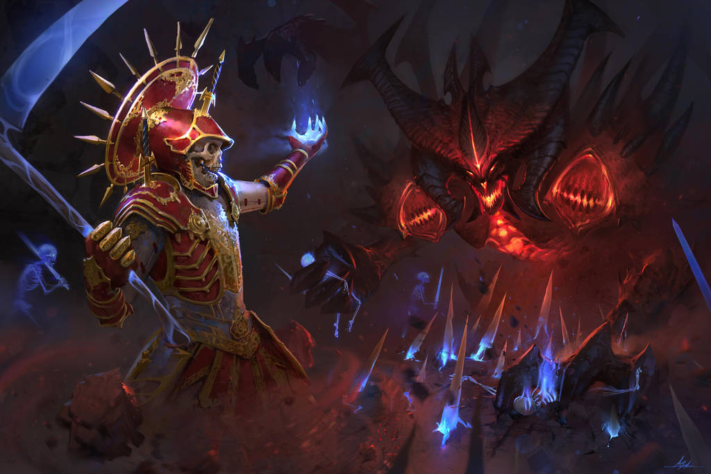 Necromancer vs Diablo by AaronGriffinArt