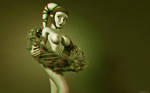 Aayla Secura with Christmas wreath 3d anaglyph by kondaspeter1