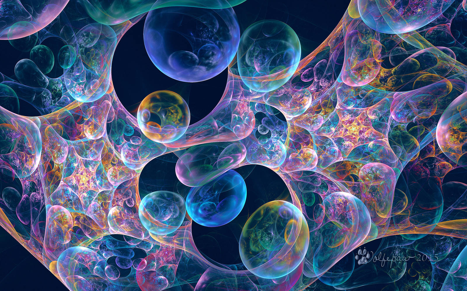 Iridescent Bubbles by wolfepaw