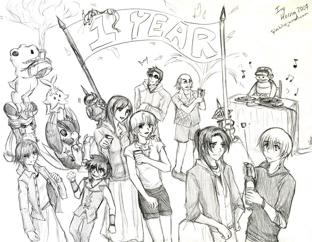 Digimon Savers - 1 Year Party by splashgottaito