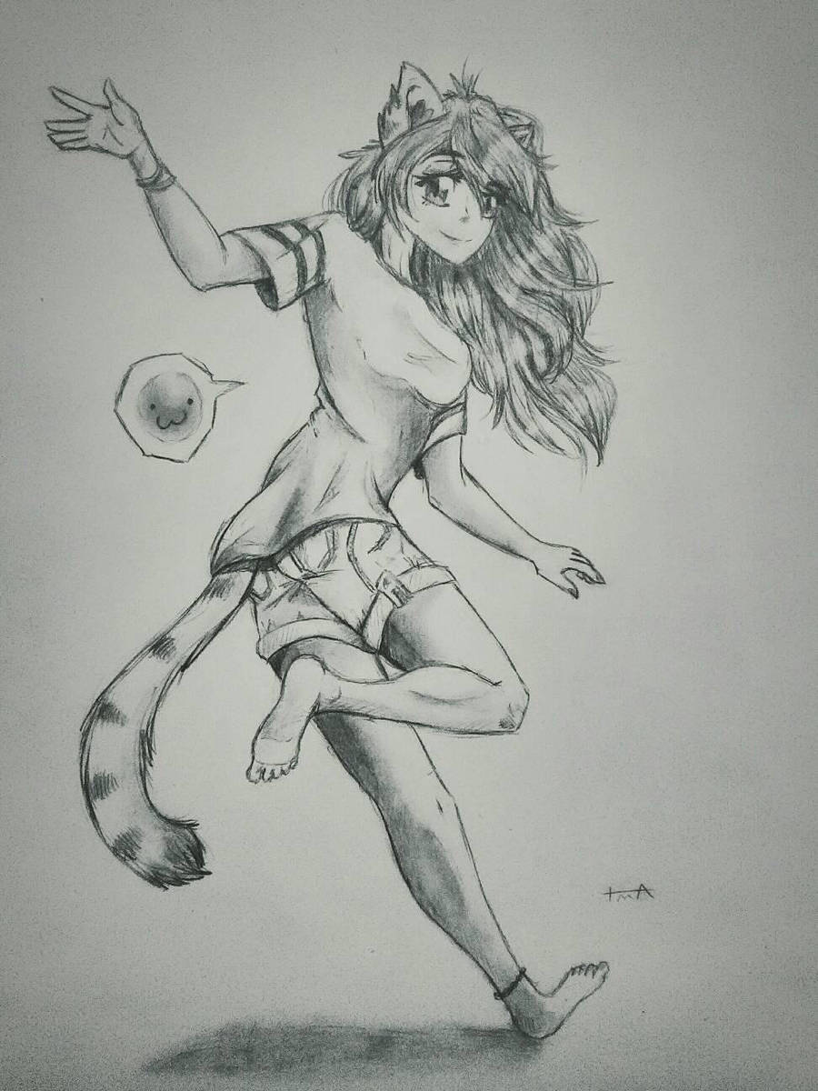 anime cat girl by PepperScratch