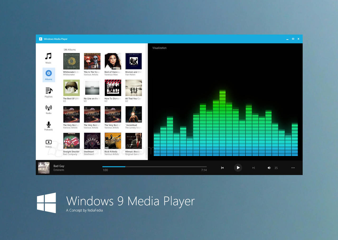Windows 9 Media Player Concept by fediaFedia