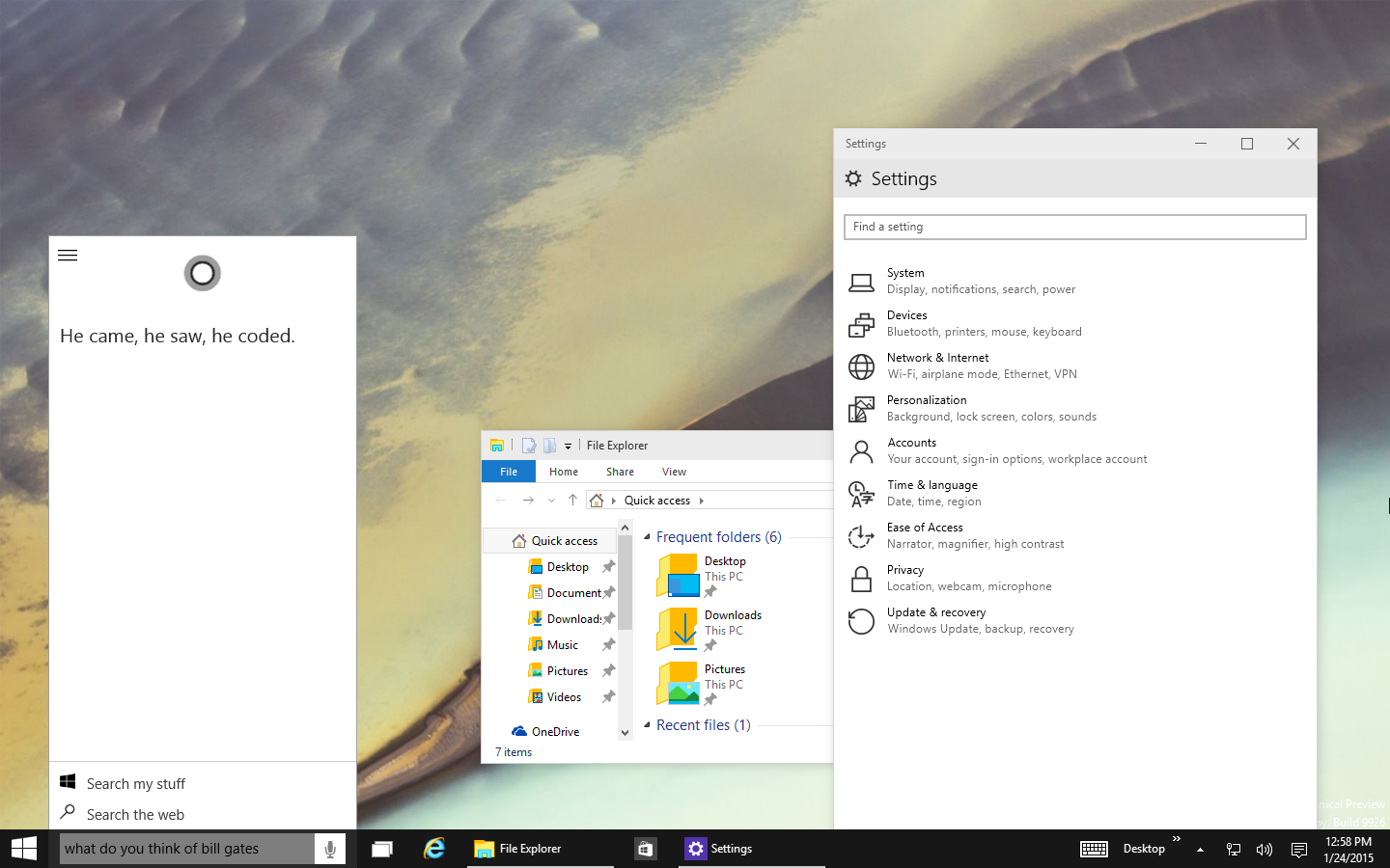 Windows 10 Build 9926 - Preview + DL links by fediaFedia