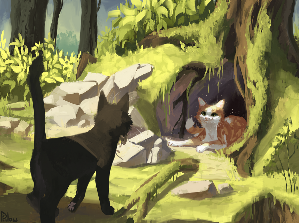 Hollyleaf and Fallen Leaves by GrayPillow on DeviantArt