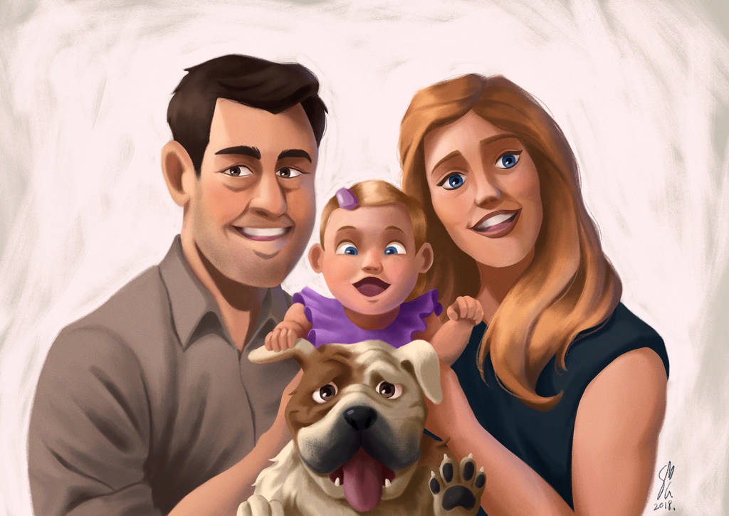 Mother's Day Family Portraits 2018 by DominicDrawsArt