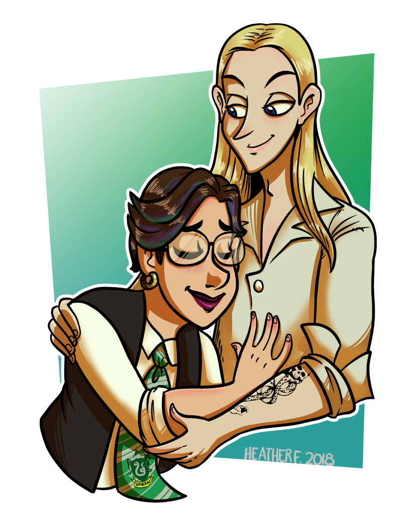Vday Commish - Lucius Malfoy and Slytherin OC by hrfarrington