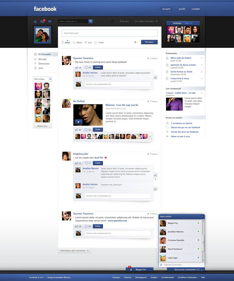 Facebook Redesign by jonaska