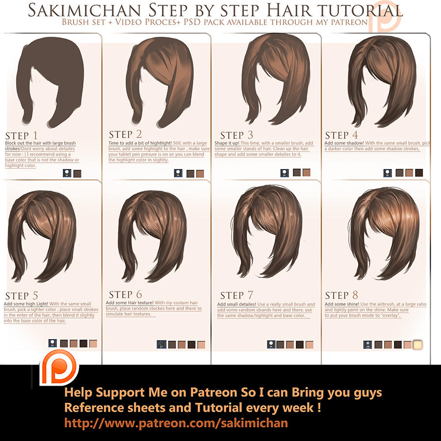 Hair Turorial by sakimichan