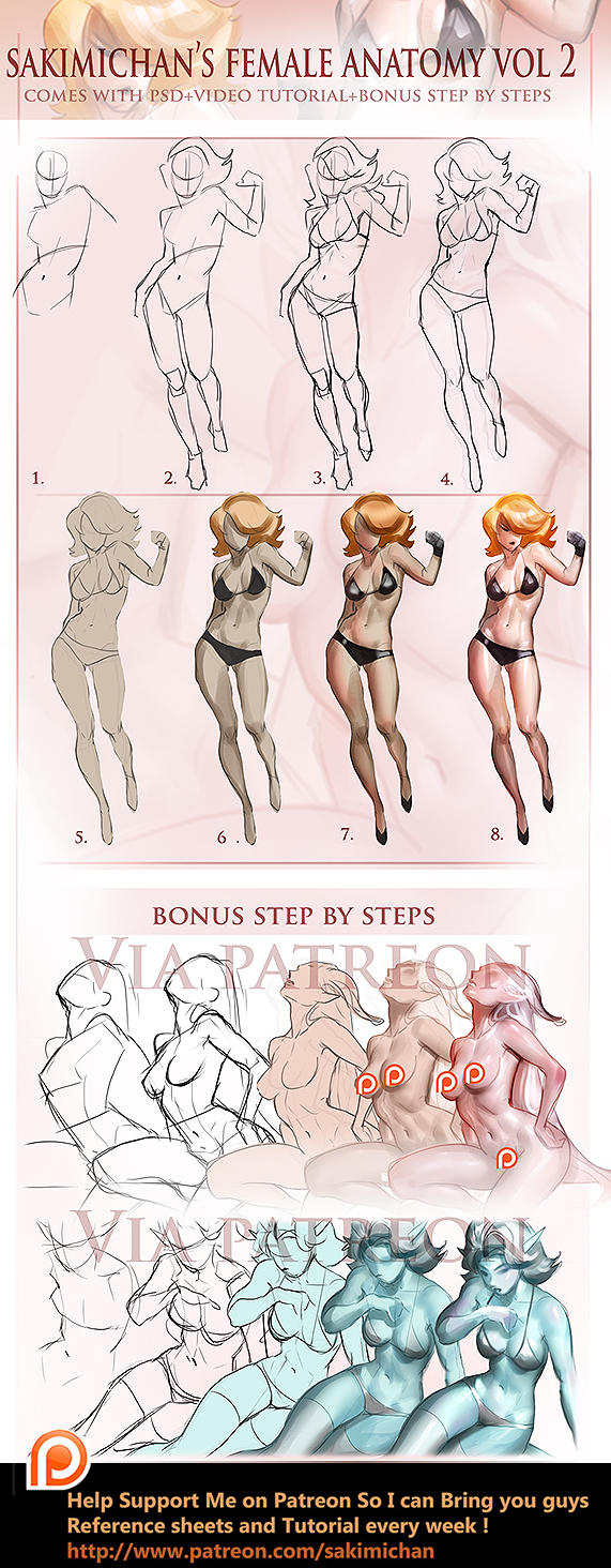 Female Fullbody step by step Vol 2 tutorial by sakimichan