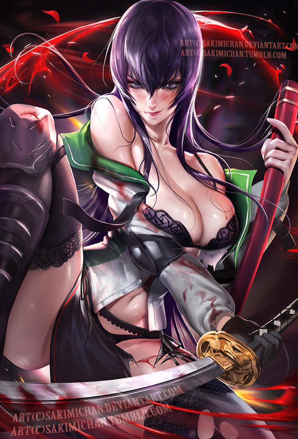 Saeko Busujima .NSFW optional. by sakimichan