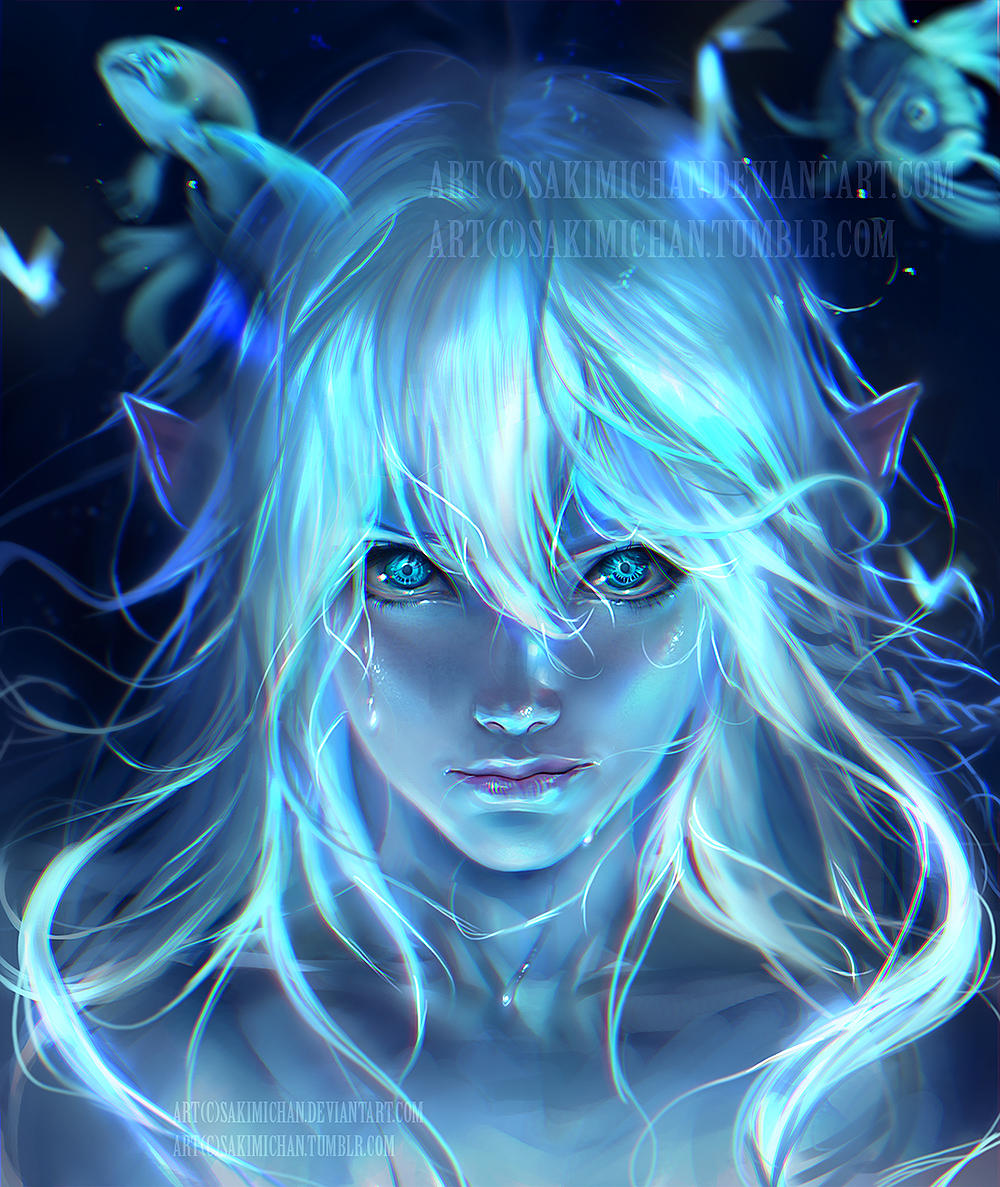 Blue Glow by sakimichan