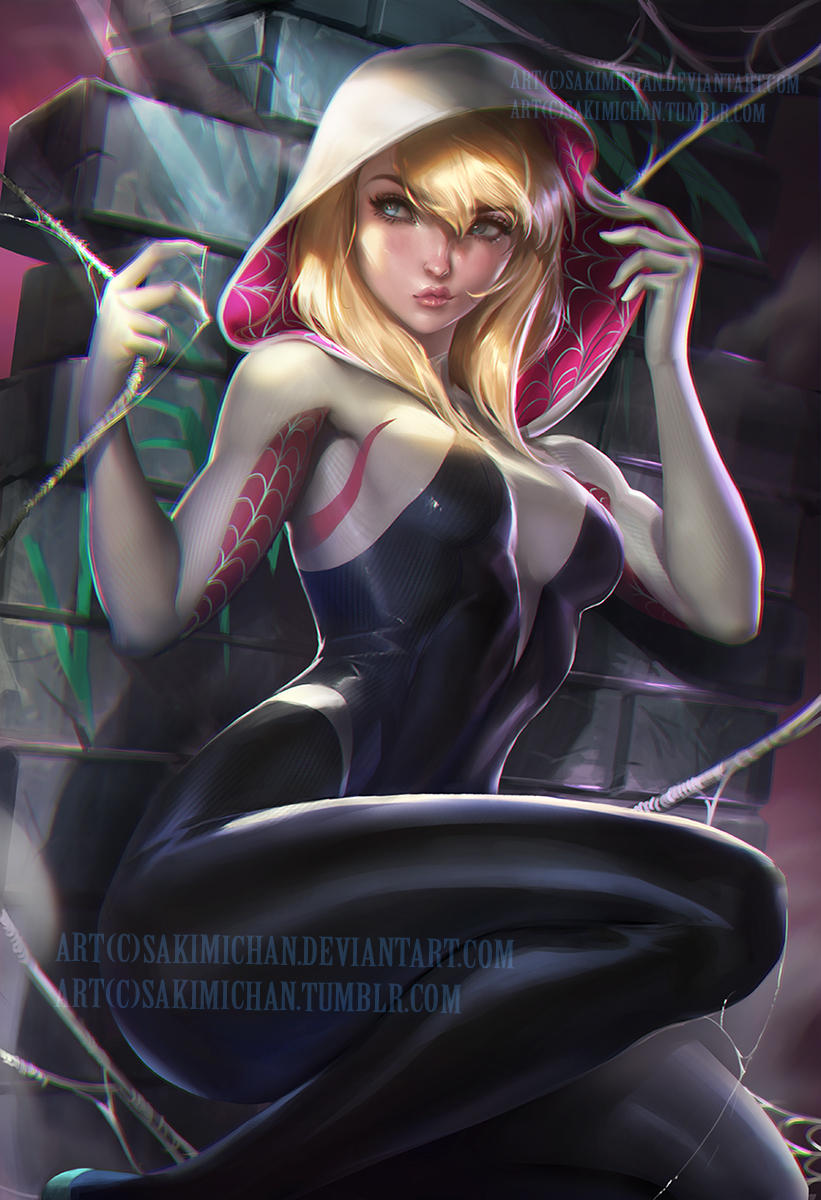 Spider Gwen by sakimichan
