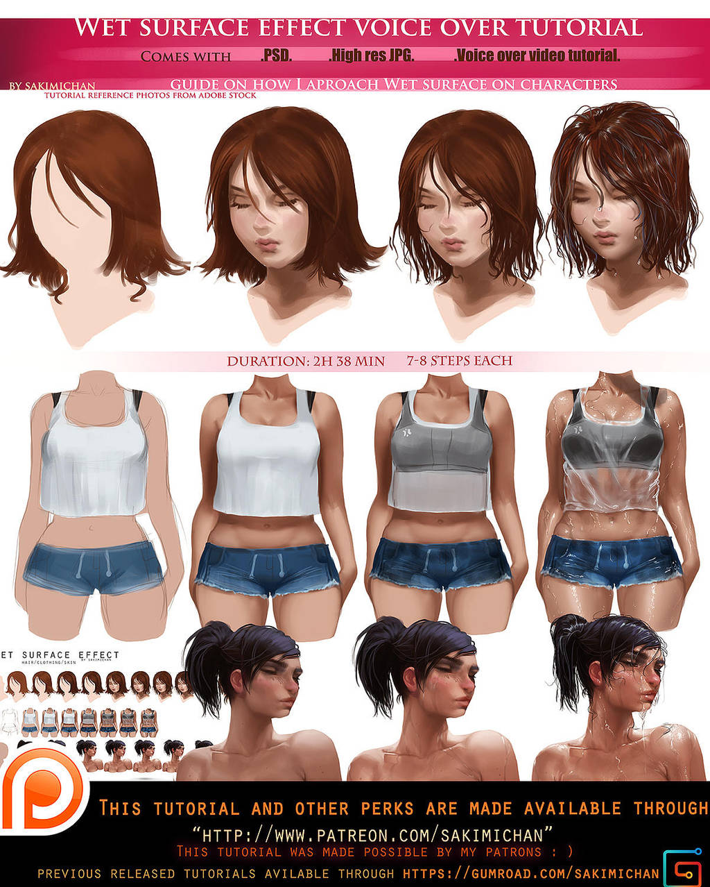 Wet surface effect voiceover tutorial .promo by sakimichan