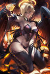 Halloween Angel Mercy pinup by sakimichan