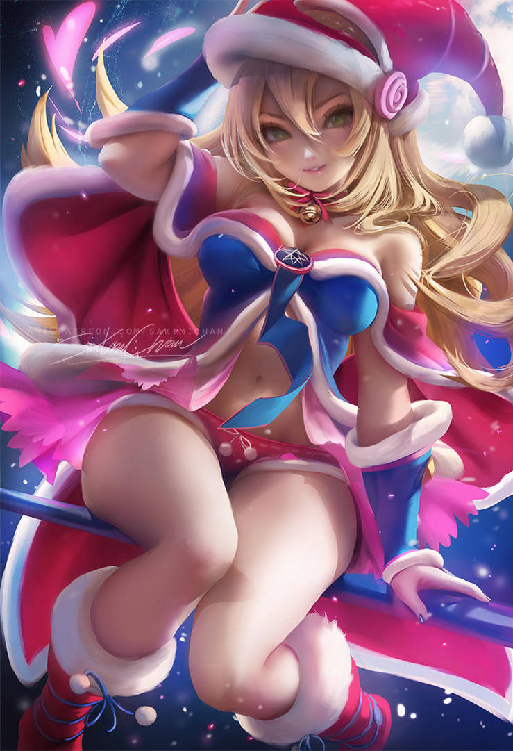 Christmas Dark Magician girl by sakimichan