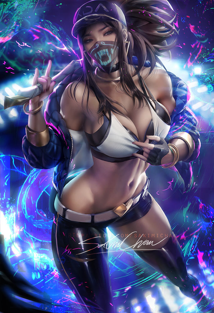 Kda Akali V1 By Sakimichan On Deviantart Kda Akali V1 By Sakimichan