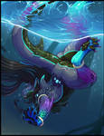 Diving Into The Blue by MoltenGoldArt