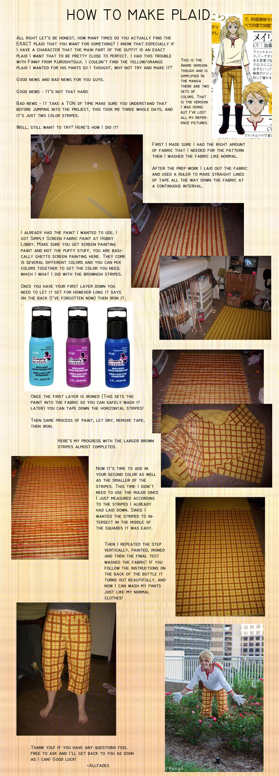 Plaid Fabric Tutorial by AllFades