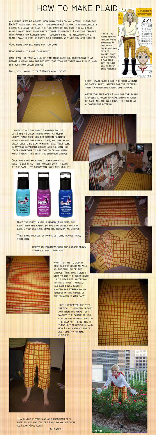 Plaid Fabric Tutorial by AllFades