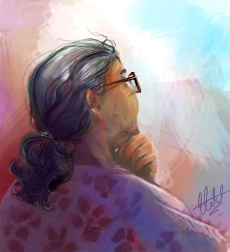 Old Lady at Church by frostcrystal