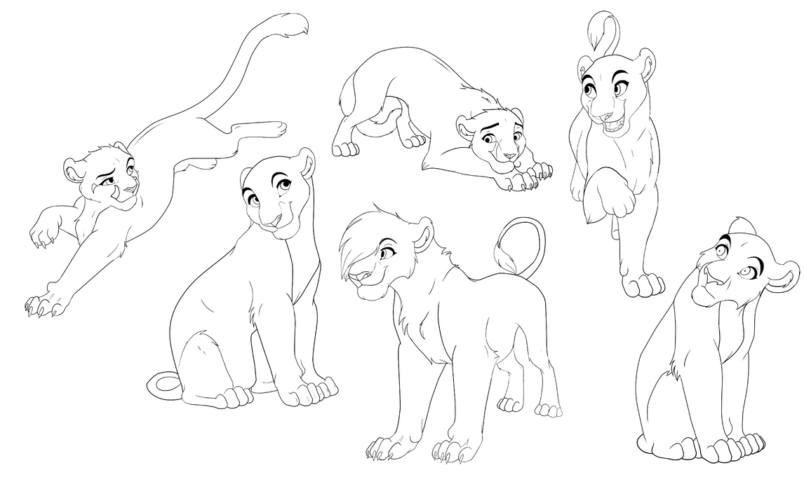 Free lineart-cub's by Malaika4