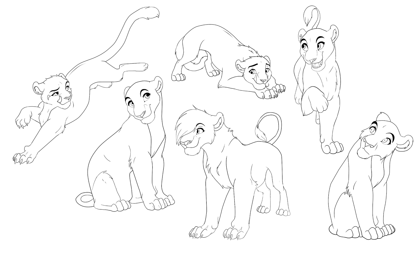 Free lineart-cub's by Malaika4
