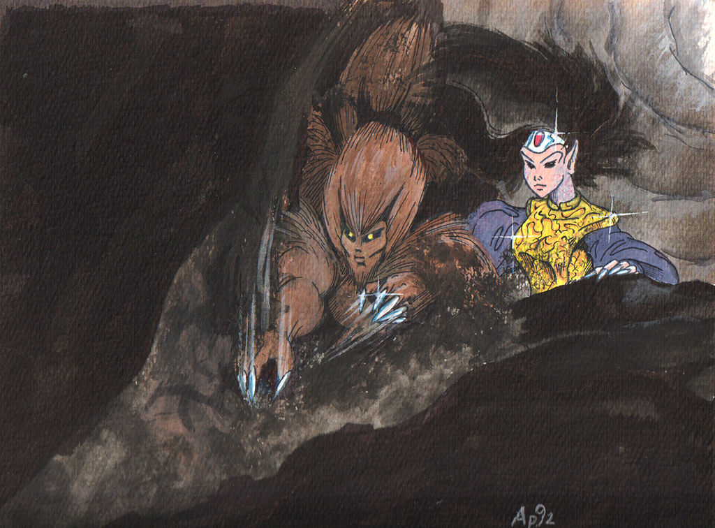 Troll and Molemen by LoopyWolf